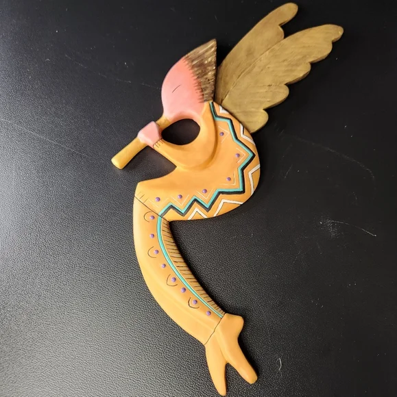 Robert Shields Design vintage kokopelli sputhwest angel 13" wall art signed